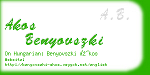 akos benyovszki business card